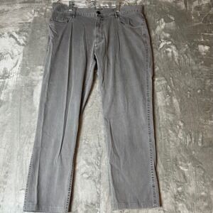 Faherty Brand Men's Grey Organic Cotton Straight Leg Pants Size 36